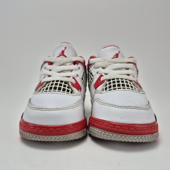 AIR JORDAN Retro 4 (TD) "Fire Red" Toddler Shoes Size 4C - Picture 2 of 10
